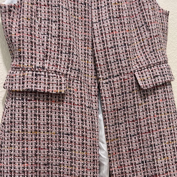 ZARA Tweed Open Vest Long Jacket L - Picture 4 of 9